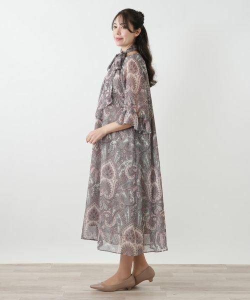 Leilian PLUS HOUSE / レリアンプラスハウス ドレス | 【店舗人気】ペイズリー柄フレアワンピース【BOURGE】 | 詳細5