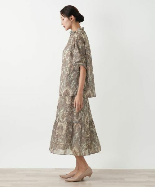 Leilian PLUS HOUSE / レリアンプラスハウス シャツ・ブラウス | ペイズリー柄スキッパーブラウス【BOURGE】 | 詳細2