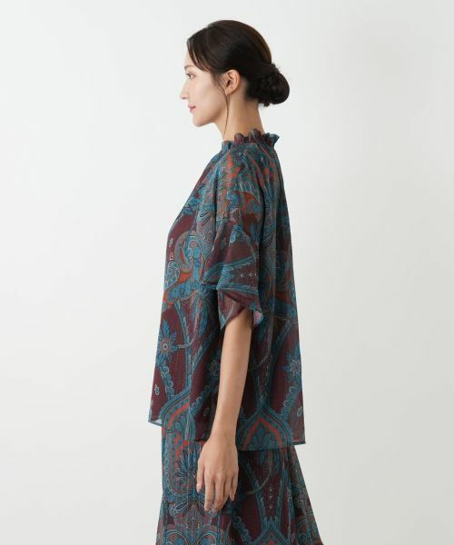 Leilian PLUS HOUSE / レリアンプラスハウス シャツ・ブラウス | ペイズリー柄スキッパーブラウス【BOURGE】 | 詳細8