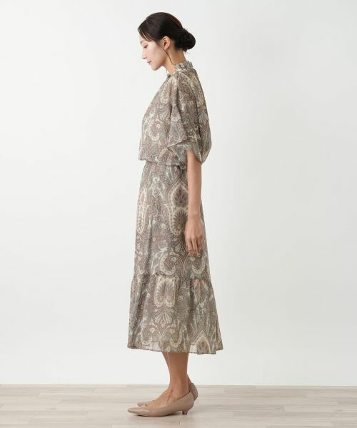 Leilian PLUS HOUSE / レリアンプラスハウス ミニ・ひざ丈スカート | ペイズリー柄ティアードスカート【BOURGE】 | 詳細2