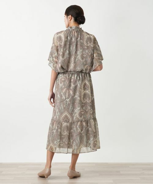 Leilian PLUS HOUSE / レリアンプラスハウス ミニ・ひざ丈スカート | ペイズリー柄ティアードスカート【BOURGE】 | 詳細3