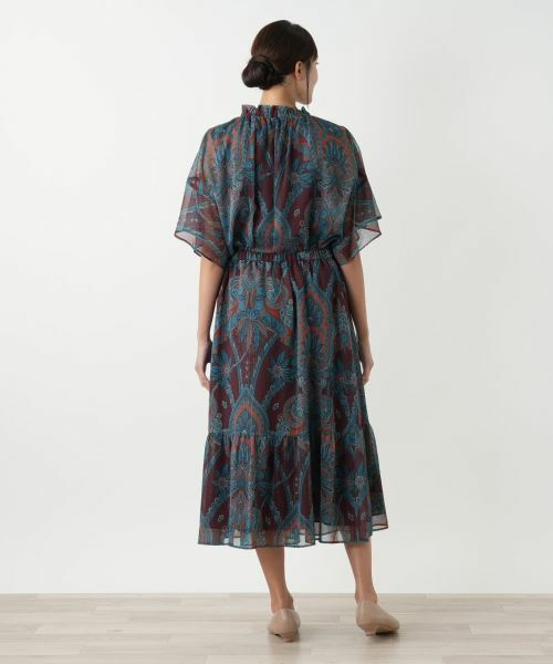 Leilian PLUS HOUSE / レリアンプラスハウス ミニ・ひざ丈スカート | ペイズリー柄ティアードスカート【BOURGE】 | 詳細6