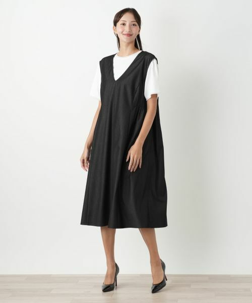 Leilian PLUS HOUSE / レリアンプラスハウス ロング・マキシ丈ワンピース | ジャンパースカート【プラス企画】 | 詳細1