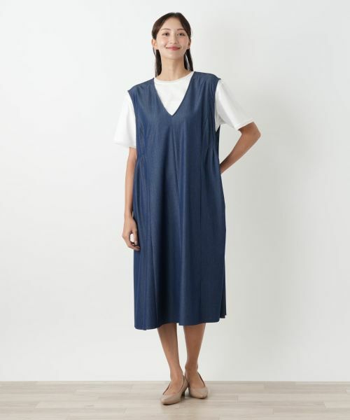 Leilian PLUS HOUSE / レリアンプラスハウス ロング・マキシ丈ワンピース | ジャンパースカート【プラス企画】 | 詳細4