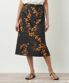 Leilian PLUS HOUSE / レリアンプラスハウス ミニ・ひざ丈スカート | 花柄スカート【Leilian WHITE LABEL】