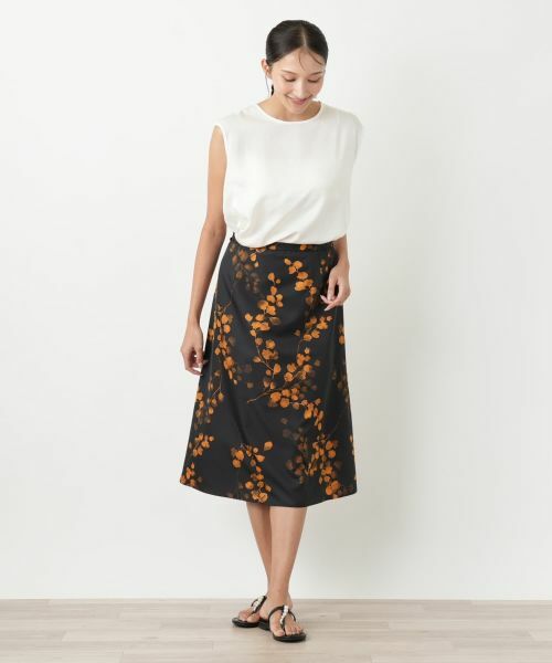 Leilian PLUS HOUSE / レリアンプラスハウス ミニ・ひざ丈スカート | 花柄スカート【Leilian WHITE LABEL】 | 詳細1