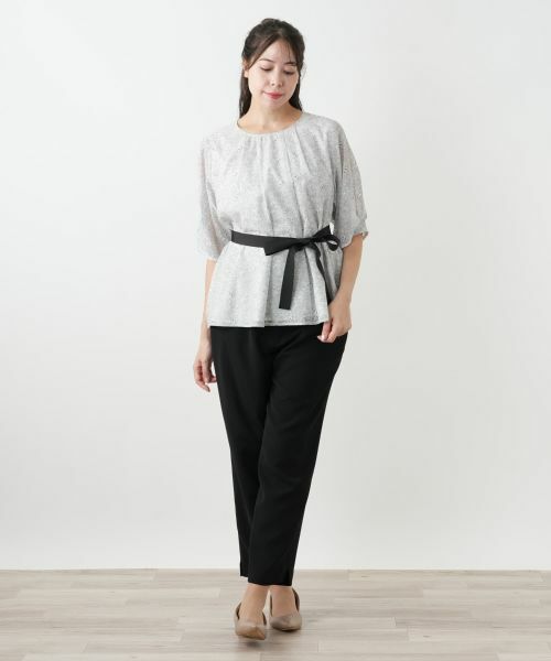 Leilian PLUS HOUSE / レリアンプラスハウス シャツ・ブラウス | ボタニカル柄リボンブラウス【BOURGE】 | 詳細1