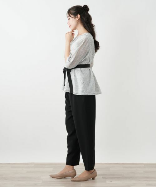 Leilian PLUS HOUSE / レリアンプラスハウス シャツ・ブラウス | ボタニカル柄リボンブラウス【BOURGE】 | 詳細2