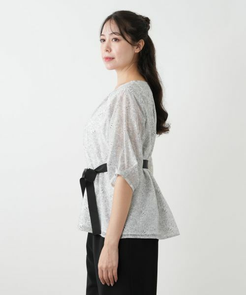 Leilian PLUS HOUSE / レリアンプラスハウス シャツ・ブラウス | ボタニカル柄リボンブラウス【BOURGE】 | 詳細5