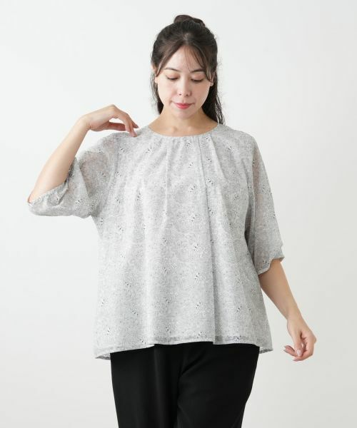 Leilian PLUS HOUSE / レリアンプラスハウス シャツ・ブラウス | ボタニカル柄リボンブラウス【BOURGE】 | 詳細7