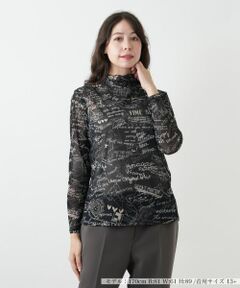 Leilian PLUS HOUSE / レリアンプラスハウス カットソー | プリントシアーカットソー