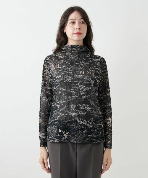 Leilian PLUS HOUSE / レリアンプラスハウス カットソー | プリントシアーカットソー | 詳細4