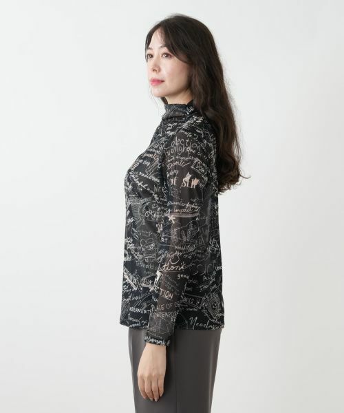 Leilian PLUS HOUSE / レリアンプラスハウス カットソー | プリントシアーカットソー | 詳細5