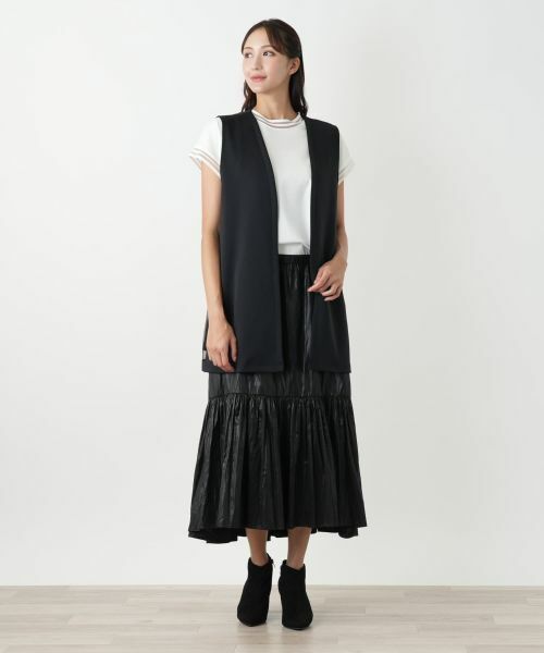 Leilian PLUS HOUSE / レリアンプラスハウス テーラードジャケット | セミロングベスト【NEMIKA】 | 詳細1