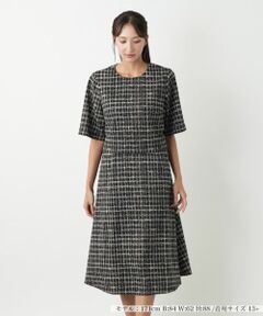 Leilian PLUS HOUSE / レリアンプラスハウス ドレス | ツイード風フレアワンピース