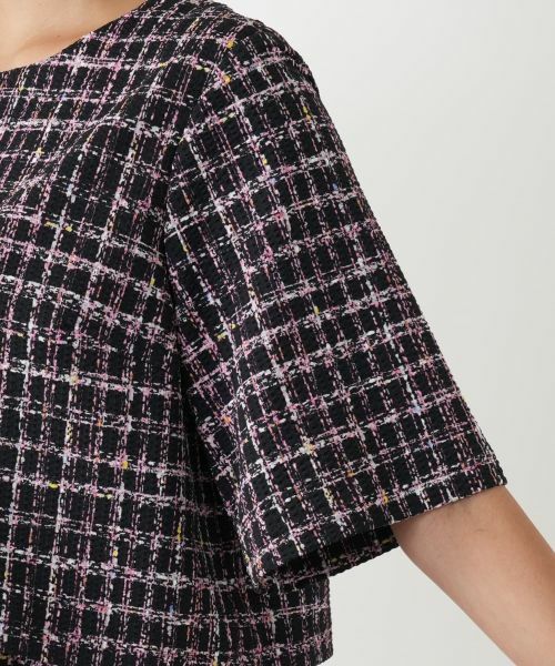 Leilian PLUS HOUSE / レリアンプラスハウス ドレス | ツイード風フレアワンピース | 詳細12
