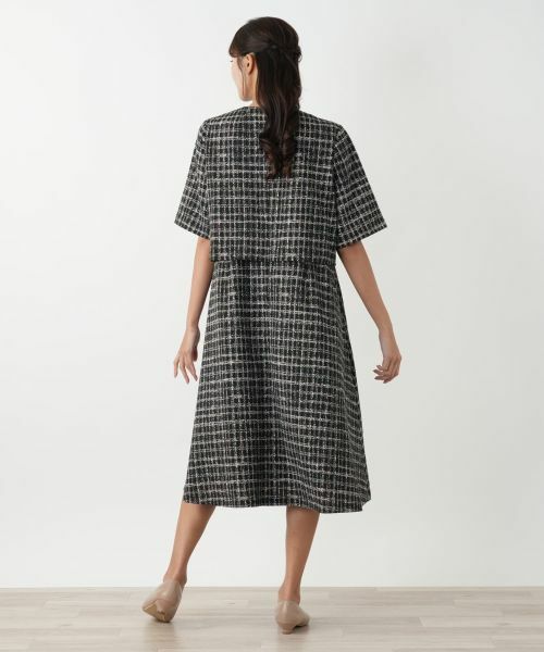 Leilian PLUS HOUSE / レリアンプラスハウス ドレス | ツイード風フレアワンピース | 詳細3