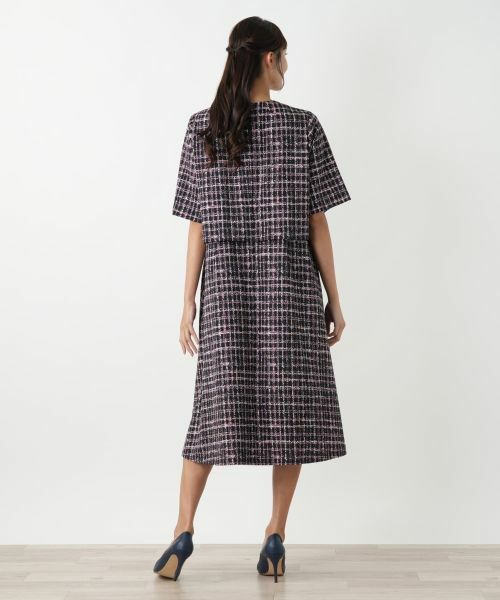 Leilian PLUS HOUSE / レリアンプラスハウス ドレス | ツイード風フレアワンピース | 詳細6