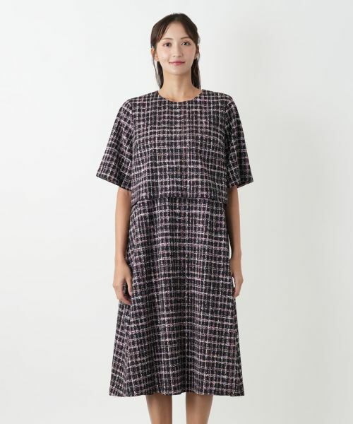 Leilian PLUS HOUSE / レリアンプラスハウス ドレス | ツイード風フレアワンピース | 詳細7