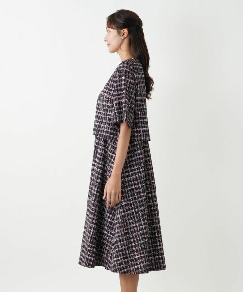 Leilian PLUS HOUSE / レリアンプラスハウス ドレス | ツイード風フレアワンピース | 詳細8