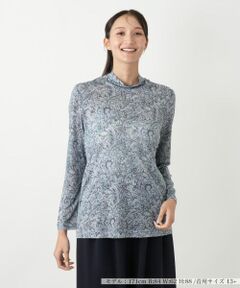 Leilian PLUS HOUSE / レリアンプラスハウス カットソー | ペイズリーハイネックカットソー【Leilian WHITE LABEL】