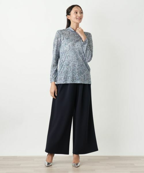 Leilian PLUS HOUSE / レリアンプラスハウス カットソー | ペイズリーハイネックカットソー【Leilian WHITE LABEL】 | 詳細1