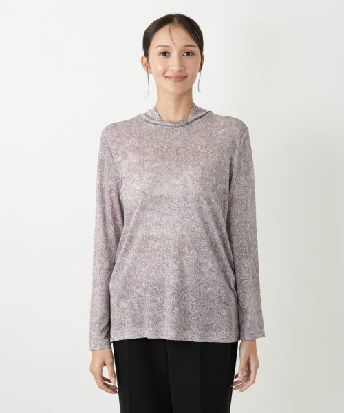Leilian PLUS HOUSE / レリアンプラスハウス カットソー | ペイズリーハイネックカットソー【Leilian WHITE LABEL】 | 詳細7