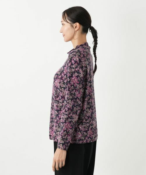 Leilian PLUS HOUSE / レリアンプラスハウス カットソー | ペイズリーハイネックカットソー【Leilian WHITE LABEL】 | 詳細8