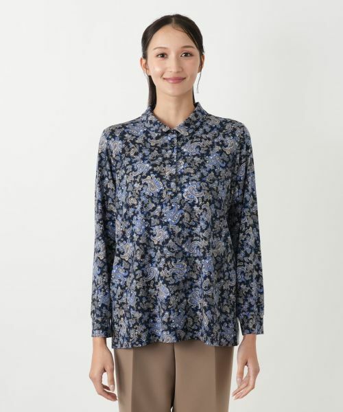 Leilian PLUS HOUSE / レリアンプラスハウス ポロシャツ | ペイズリー柄ポロシャツチュニック【Leilian WHITE LABEL】 | 詳細7