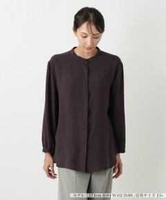 Leilian PLUS HOUSE / レリアンプラスハウス シャツ・ブラウス | スタンドカラーブラウス【Leilian WHITE LABEL】