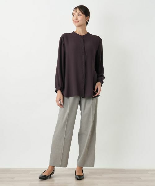 Leilian PLUS HOUSE / レリアンプラスハウス シャツ・ブラウス | スタンドカラーブラウス【Leilian WHITE LABEL】 | 詳細1