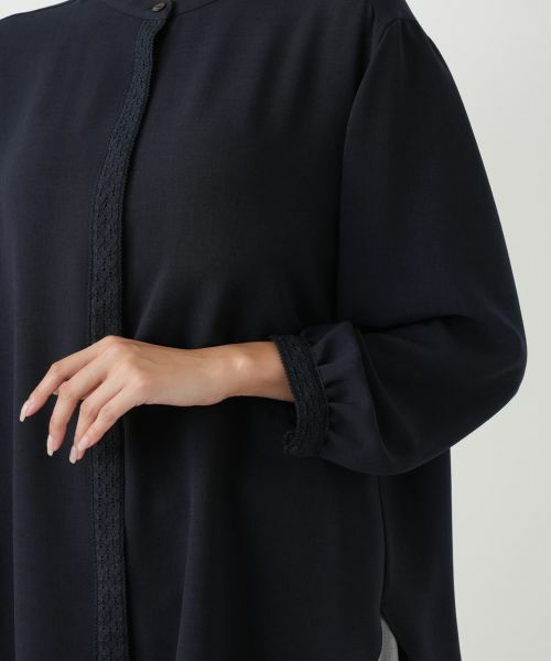 Leilian PLUS HOUSE / レリアンプラスハウス シャツ・ブラウス | スタンドカラーブラウス【Leilian WHITE LABEL】 | 詳細12
