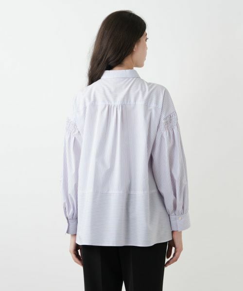 Leilian PLUS HOUSE / レリアンプラスハウス シャツ・ブラウス | ストライプ切替ブラウス【MUSE BY ROCHAS Premiere】 | 詳細6