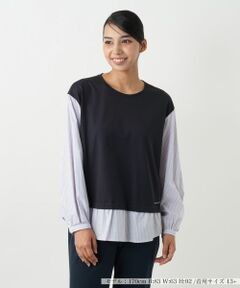 Leilian PLUS HOUSE / レリアンプラスハウス シャツ・ブラウス | レイヤード風プルオーバー【MUSE BY ROCHAS Premiere】