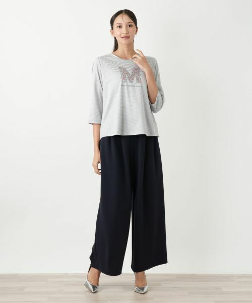 Leilian PLUS HOUSE / レリアンプラスハウス カットソー | ボーダー七分袖カットソー【MUSE BY ROCHAS Premiere】 | 詳細1