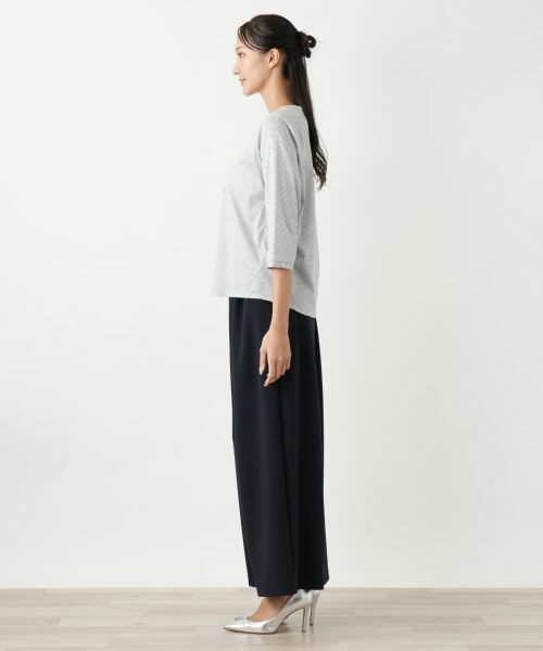 Leilian PLUS HOUSE / レリアンプラスハウス カットソー | ボーダー七分袖カットソー【MUSE BY ROCHAS Premiere】 | 詳細2