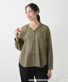 Leilian PLUS HOUSE / レリアンプラスハウス シャツ・ブラウス | フーディーブラウス【NEMIKA】