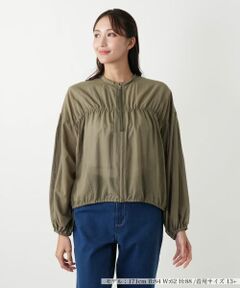 Leilian PLUS HOUSE / レリアンプラスハウス その他アウター | ギャザージップジャケット【NEMIKA】