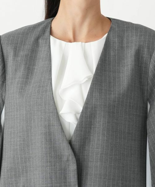 Leilian PLUS HOUSE / レリアンプラスハウス テーラードジャケット | ストライプケープジャケット【NEMIKA】 | 詳細10