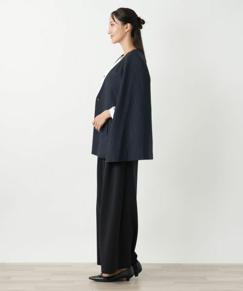 Leilian PLUS HOUSE / レリアンプラスハウス テーラードジャケット | ストライプケープジャケット【NEMIKA】 | 詳細2