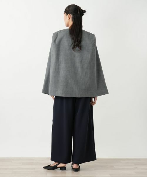 Leilian PLUS HOUSE / レリアンプラスハウス テーラードジャケット | ストライプケープジャケット【NEMIKA】 | 詳細6