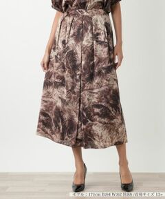 Leilian PLUS HOUSE / レリアンプラスハウス ミニ・ひざ丈スカート | プリントフレアスカート【BOURGE】