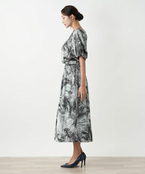 Leilian PLUS HOUSE / レリアンプラスハウス ミニ・ひざ丈スカート | プリントフレアスカート【BOURGE】 | 詳細5