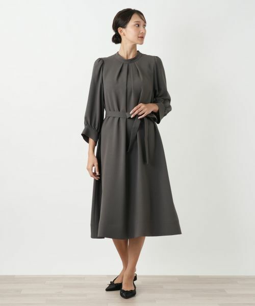 Leilian PLUS HOUSE / レリアンプラスハウス ドレス | スタンドカラーワンピース【BOURGE】 | 詳細1