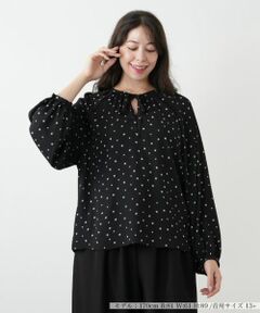 Leilian PLUS HOUSE / レリアンプラスハウス シャツ・ブラウス | 星柄プリントリボンブラウス【NEMIKA】