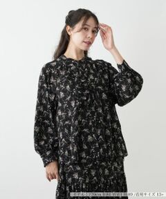 Leilian PLUS HOUSE / レリアンプラスハウス シャツ・ブラウス | フラワー柄ボウタイブラウス【BOURGE】