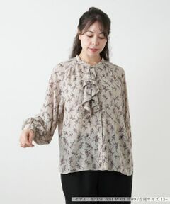 Leilian PLUS HOUSE / レリアンプラスハウス シャツ・ブラウス | フラワー柄ボウタイブラウス【BOURGE】