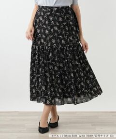 Leilian PLUS HOUSE / レリアンプラスハウス ミニ・ひざ丈スカート | フラワー柄ロングスカート【BOURGE】