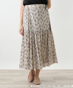 Leilian PLUS HOUSE / レリアンプラスハウス ミニ・ひざ丈スカート | フラワー柄ロングスカート【BOURGE】