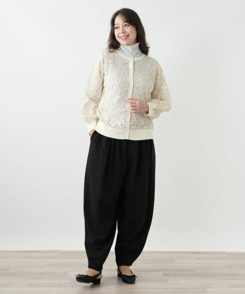 Leilian PLUS HOUSE / レリアンプラスハウス カーディガン・ボレロ | レース切替カーディガン【NEMIKA】 | 詳細1